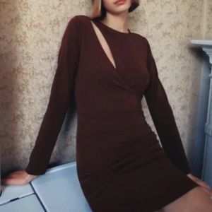 New Zara Cutout Pleated Dress